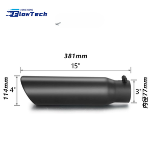 Embout de silencieux d'échappement universel en acier inoxydable de 3 po d'entrée à 4 po de sortie, 15 po de long, avec collier de fixation pour tuyau d'échappement de voiture - Product Image 1