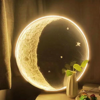 Applique murale Led Moon Décoration Bar Fond Chevet Appliques murales Lune Sol Visage Jardin Porche Escalier Lampes Lune