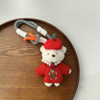 Porte-clés en peluche ours RW avec cordon coloré, cadeau pour sac à main, breloque mignonne en peluche pour femme