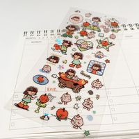 Kunden spezifische koreanische Aufkleber DIY Deco PVC Matte Photo card Clear Sticker Sheets
