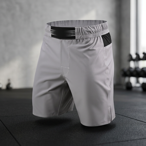 Shorts d'entraînement MMA gris en polyester pour hommes, anti-humidité, coupe classique, vêtements de sport - Product Image 4