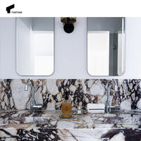 Tostone Luxury Design Rouge Couleur Pierre Naturel Calacatta Viola Marbre Vanité pour Hôtel Moderne Maître Salle de Bains Vanitytop Escalier