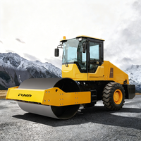 Rouleau compacteur vibrant à tambour unique FURD pour routes, 6 tonnes, moteur diesel refroidi par eau, pompe à haute performance, compacteur à roulement élevé