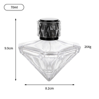 Flacon de parfum en verre de luxe 70 ml, personnalisé, avec pulvérisateur à baïonnette, vide, transparent, impression sérigraphique pyramidale