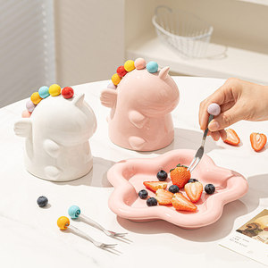 Ceramic Toothpick Holder Cartoon Style Durable Table Decoration For Kids And Home Use - Product Image 4