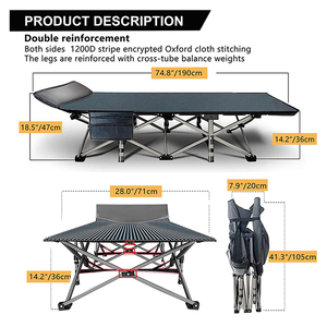 Giường xếp dã ngoại siêu nhẹ kiểu mới, thiết bị ngoài trời nhẹ, dành cho người lớn, có thể điều chỉnh độ cao - Product Image 6