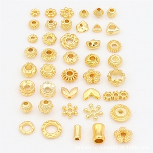 18k 골드 색상 보존 스팽글 라운드 플라워 스탠드 비즈 팔찌 DIY 목걸이 및 액세서리 D93 - Product Image 1