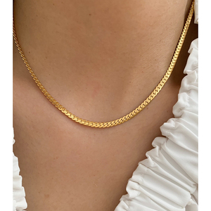 2 desain baja nirkarat botol anggur kalung datar rantai Ular berlapis kalung Choker tahan air Perancis perhiasan antik - Product Image 2