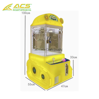 ACS Source Factory Meilleure vente Distributeur de jouets à monnayeur mini en plastique, version anglaise commerciale, pour attraper des poupées colorées de boutique, Garantie 1 an