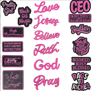 Patch brodé imperméable en toile édition limitée « Jesus Pray Believe » rose vif, style western <span class=keywords><strong>cowboy</strong></span> amusant - Product Image 2