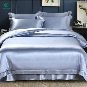 FO lớp tùy chỉnh 100% dâu tằm bộ đồ giường lụa đặt 19mm 22momme lụa được trang bị tấm phẳng Tấm dệt kỹ thuật Vua Kích thước - Product Image 3