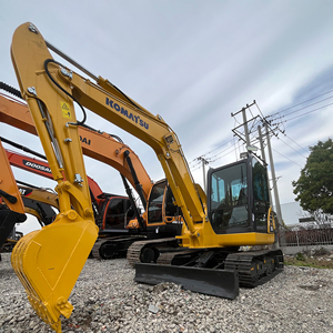 <span class=keywords><strong>Mini</strong></span>-excavatrice sur chenilles Komatsu PC56 de marque japonaise CE/EPA, 5 tonnes, moteur diesel, pompe, engrenage, utilisée avec lame, chenilles en caoutchouc et godet - Product Image 1