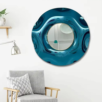 Promotion moderne géométrique métal décoration murale Art nordique minimaliste galvanoplastie acier inoxydable mur miroir métal Sculpture