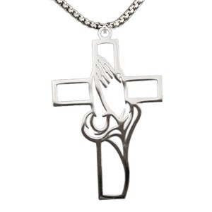 Collar de Cruz de Acero Inoxidable para Hombre, Joyería de Acero de Titanio, <span class=keywords><strong>Nueva</strong></span> Joyería, Oración Religiosa, Creyentes, <span class=keywords><strong>Fe</strong></span> Cristiana - Product Image 6