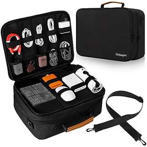 Portable <b>Waterproof</b> Travel Cable Organizer Pouch Canvas <b>Zipper</b> Closure Free Sample Electronics Accessories Carry Storage - Product Image 1