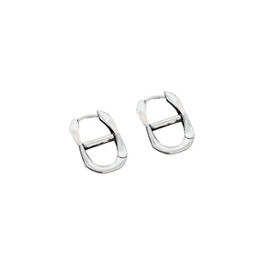 <b>Silver</b> Ruitai Geometric <b>Huggie</b> Earrings 925 <b>Silver</b> Pig Nose Style Minimalist Everyday Wear - Product Image 5