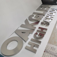 Letrero Metálico 3D Personalizado, Letrero de Pared de Acero Inoxidable Cepillado, Letrero 3D, Letras de Canal Metálicas, Letrero Comercial para Pared