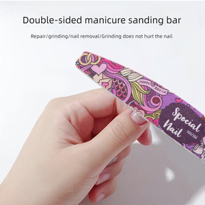 ตะไบเล็บฟองน้ำลายการ์ตูนสีชมพูม่วง อุปกรณ์ขัดแต่งเล็บมืออาชีพ - Product Image 3