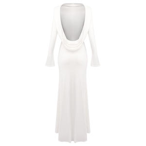 <span class=keywords><strong>ชุด</strong></span><span class=keywords><strong>ราตรี</strong></span>ทรงเมอร์เมดแขน<span class=keywords><strong>ยาว</strong></span>สีขาวเปิดหลัง ดีไซน์ทันสมัย เหมาะสำหรับงานปาร์ตี้ในสวน สไตล์เซ็กซี่ - Product Image 5