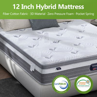 Matelas à ressorts ensachés en mousse à mémoire de forme Eurolux roulé Matelas lit super king queen taille unique Ult