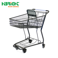 Chariot de courses Hibright personnalisé antirouille avec 3 paniers, pliable, en acier plastifié, vente en gros
