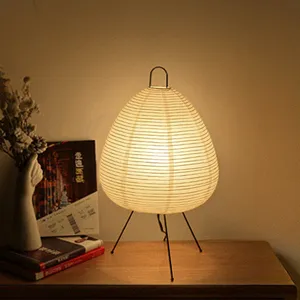 LUCKY Newest Japanese Design Table Lamp Printed Rice Paper Lamp Bedroom Desktop Decoration Table Light Desk Lamp LED Iron 15000