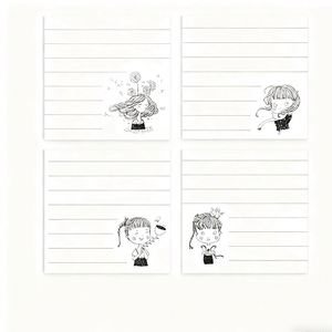 Bloc de Notas Autoadhesivo con Diseño de Dibujos Animados, Cuadriculado/Horizontal/En Blanco, para Oficina, Estudio y Temporada Escolar - Product Image 6