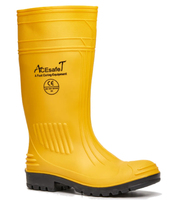 Bottes de sécurité pour hommes ACE Safety, 14,5 pouces, jaunes, en PVC, avec embout en acier, semelle intermédiaire en acier, légères, certifiées CE EN ISO 20345, pour toutes les saisons, chaussures de travail