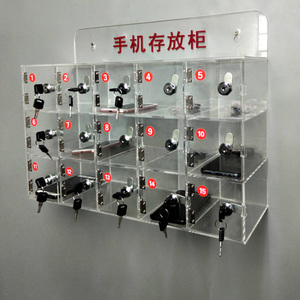 Tủ Đựng Điện Thoại Di Động Trong Suốt Có Khóa Cửa Và Chìa Khóa Tủ Đựng Đồ Gắn Tường Hộp <span class=keywords><strong>Acrylic</strong></span> Có Khóa - Product Image 1