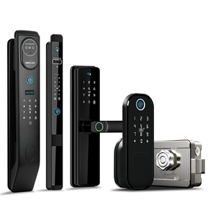 Poignée de porte numérique Ttlock arabe, caméra électrique, empreinte digitale, hôtel, serrure de porte intelligente en bois, extérieure, intelligente avec caméra - Product Image 1