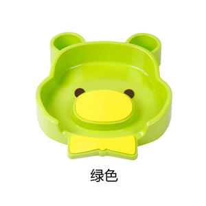 Lavabo con forma de oso de dibujos animados verde para niños, material de PP engrosado, diseño duradero, 30x35x10cm, forma irregular - Product Image 1