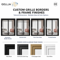 Porte coulissante en aluminium à rupture de pont thermique GELLJA, double vitrage en verre trempé pour balcon, patio, villa en Europe