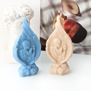 Moule en silicone pour bougie Sainte Charbel, Vierge <span class=keywords><strong>Marie</strong></span> <span class=keywords><strong>de</strong></span> Jésus, Famille <span class=keywords><strong>de</strong></span> trois, Aile d'ange, Sculpture artistique, Outil à cire catholique chrétien - Product Image 2