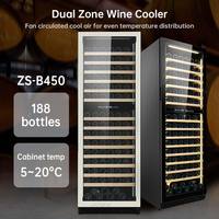 Réfrigérateur à vin 220V 450 L 24 "avec serrure, porte en acier inoxydable 188 bouteilles Cave a Vin Cooler, réfrigérateur à vin