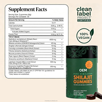 OEM/ODM 3000mg Shilajit Pur de l'Himalaya et Ashwagandha, Bonbons Gélifiés Naturels Certifiés Halal pour l'Énergie, le Soutien Immunitaire et la Récupération Musculaire