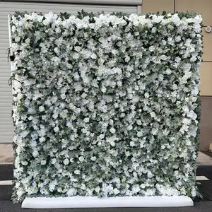 2024 Venda imperdível cenário de parede artificial 5d hortênsia rosa peônia flor para decoração de palco de eventos de casamento