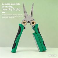 Pince à sertir multifonctionnelle 8-en-1 en acier inoxydable avec testeur de tension, coupe-fil/dénudeur de câble, coupe-câble métrique OEM DIY