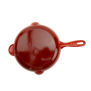 Poêle à frire classique ronde en <span class=keywords><strong>fonte</strong></span> <span class=keywords><strong>émaillée</strong></span> antiadhésive de 26,5 cm avec poignée d'aide et bec verseur, design tendance - Product Image 3
