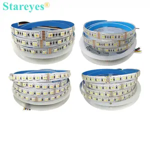 Bande lumineuse RGB LED, 5 en 1, SMD5050, 60 96 diodes/m, 5 en 1, DC12V, dc 24v, ruban avec température, 1 pièce