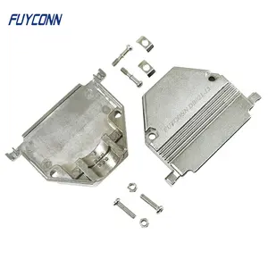 180 degree Straight Zinc Dust D-Sub Cover for 50pin DSUB Connector, 50P D-SUB Connector Top Entry Metal Backshell with Screws