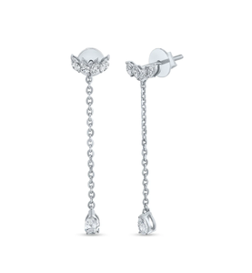 Trendy Diamond <b>Long</b> Style Drop <b>Earrings</b> With Lightweight Feel Perfect For Women's Wedding And Parties Indian Supplier - Product Image 1