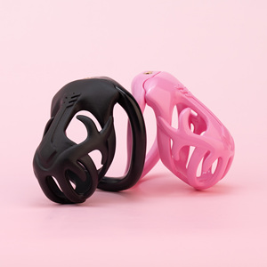 Dispositivo de Castidad Masculino de Plástico Impreso en <span class=keywords><strong>3D</strong></span>, Diseño de Ciervo Rosa Ahuecado, Jaula para Pene, Cinturón de Castidad, Juguetes Sexuales - Product Image 2