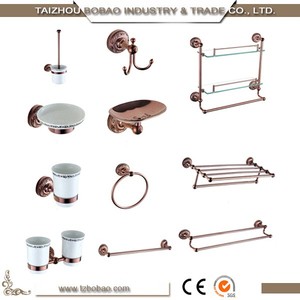 Set da Bagno di Lusso in <span class=keywords><strong>Ottone</strong></span> Dorato con Accessori in Ceramica, 6 Pezzi, <span class=keywords><strong>Porta</strong></span> <span class=keywords><strong>Asciugamani</strong></span> e Portarotolo Dorati per Hotel - Product Image 4