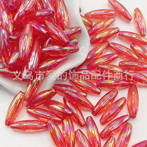 Olive <b>Beads</b> 8x20mm AB Color Transparent Acrylic Tapered Baguette Cut For Jewelry Making Bulk Loose <b>Beads</b> - Product Image 3