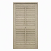 Volet persienne encastré sur mesure en bois massif de Paulownia 63 mm, couleur teintée, avec tige de réglage, pour fenêtre de salle à manger, par l'usine Huasheng