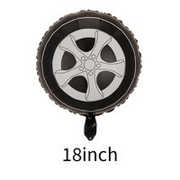 DJTSN nouveau ballon en aluminium 18 pouces pneus de course noir et blanc grille ballons pour enfants anniversaire course voiture fête fournitures