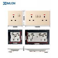 XIMLON Meilleure vente Prise murale grand format avec USB et Type-C à charge rapide 250V Max 13A Standard britannique en plastique avec interrupteur