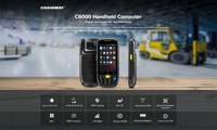 Chainway C6000 IP65 وعرة PDA 4G محمول باليد الروبوت ماسح الباركود الصناعي NFC/RFID 2D الماسح الضوئي بطارية قابلة للإزالة المستودعات