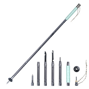 Bâton de randonnée en alliage d'aluminium Yuantoose, 3 sections, multifonctionnel, pliable, télescopique, pour la montagne - Product Image 2