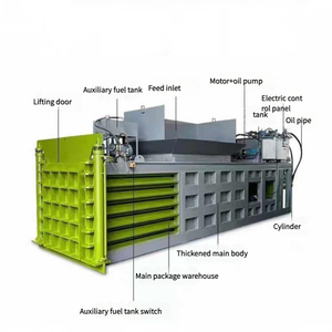 Mesin Press Baler Hidrolik Horizontal Otomatis Penuh untuk Daur Ulang Kardus, Mesin Kompaktor, Mesin Pembalut Plastik 300kg - Product Image 2